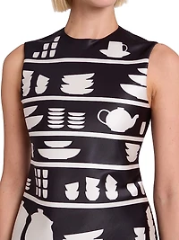 Graphic Crewneck Mini-Shift Dress