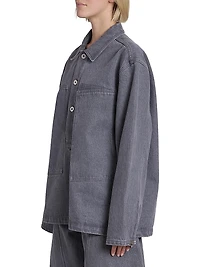 Patch-Pocket Denim Rugby Shirt