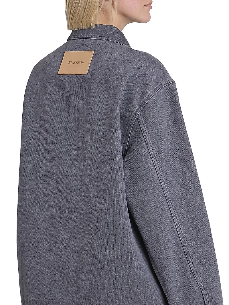 Patch-Pocket Denim Rugby Shirt