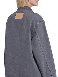 Patch-Pocket Denim Rugby Shirt