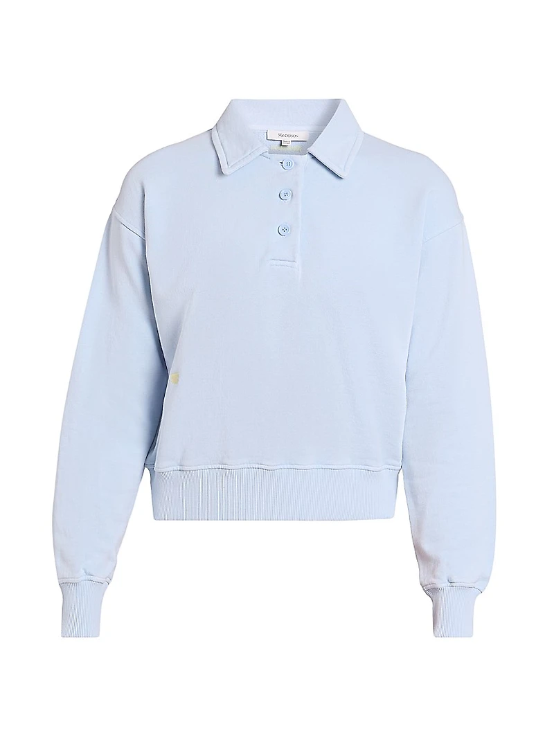 Cotton-Jersey Polo Sweatshirt
