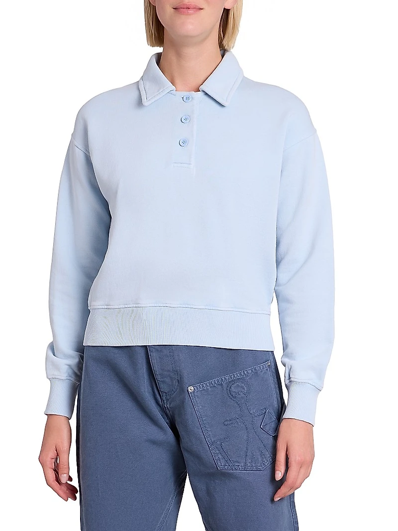 Cotton-Jersey Polo Sweatshirt