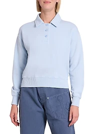 Cotton-Jersey Polo Sweatshirt