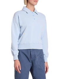 Cotton-Jersey Polo Sweatshirt