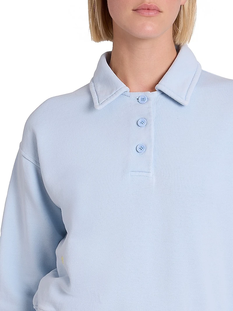 Cotton-Jersey Polo Sweatshirt