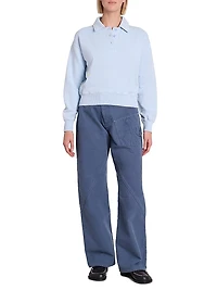 Cotton-Jersey Polo Sweatshirt
