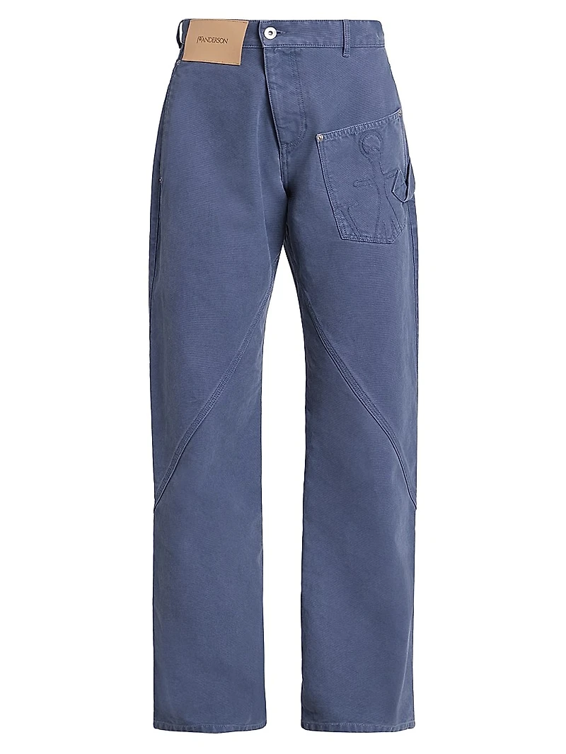 Twisted Workwear Cotton Straight-Leg Pants
