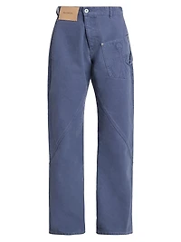 Twisted Workwear Cotton Straight-Leg Pants