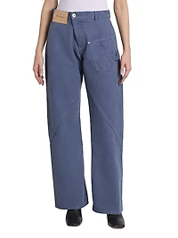 Twisted Workwear Cotton Straight-Leg Pants
