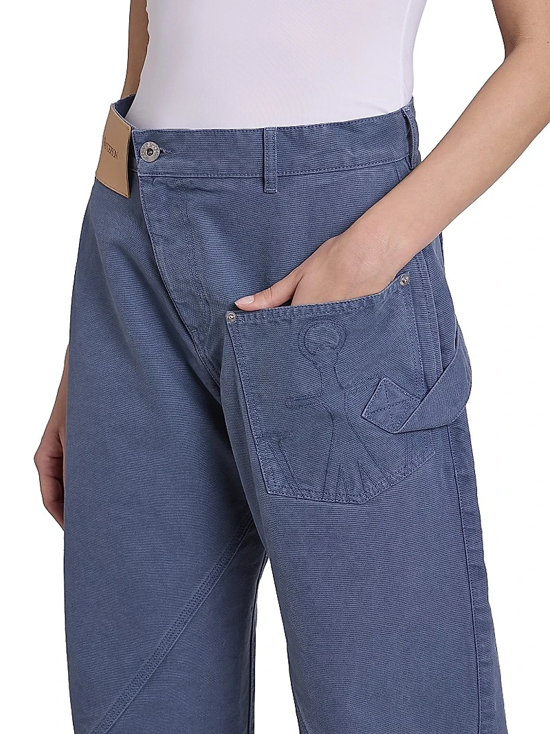 Twisted Workwear Cotton Straight-Leg Pants