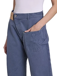 Twisted Workwear Cotton Straight-Leg Pants
