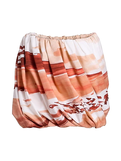 Abstract Print Bubble-Hem Miniskirt
