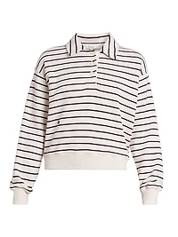 Striped Cotton Polo Sweatshirt