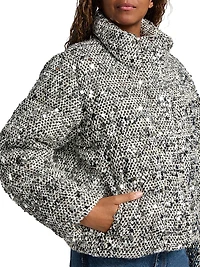 Hayes Sequined Tweed Puffer Jacket