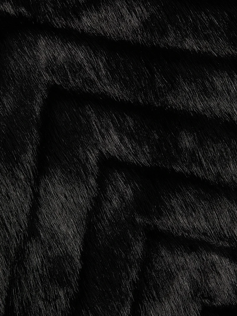 Dayna Chevron Faux-Fur Coat