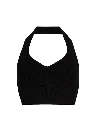 Rib-Knit Halter Top