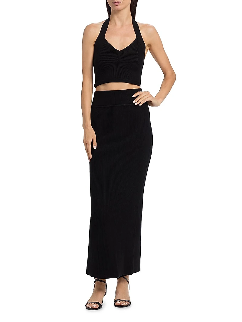 Rib-Knit Halter Top