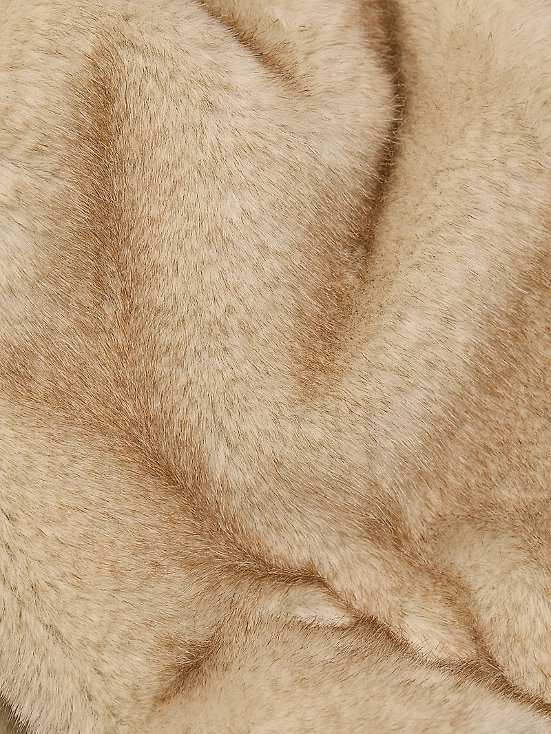 Faux-Fur Shawl Belted Jacket
