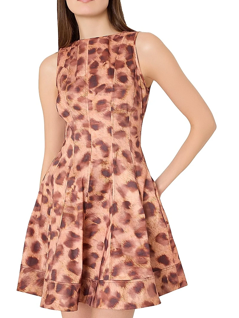 Poppy Leopard-Print Sleeveless Minidress