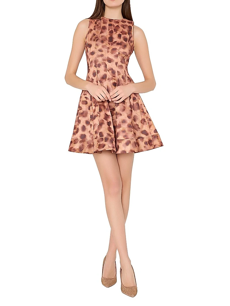 Poppy Leopard-Print Sleeveless Minidress