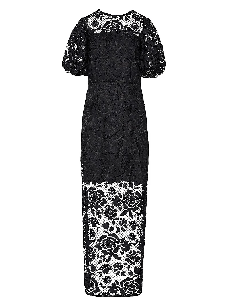 Yasmin Floral Lace Column Maxi Dress