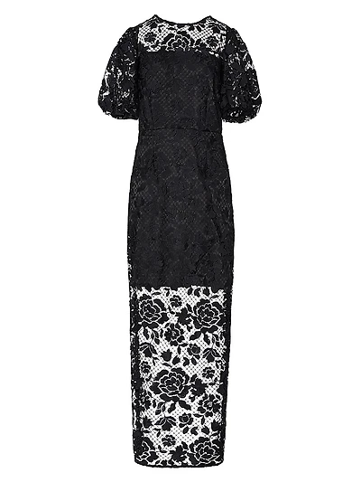 Yasmin Floral Lace Column Maxi Dress