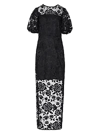 Yasmin Floral Lace Column Maxi Dress