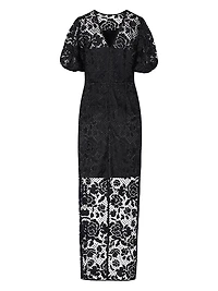 Yasmin Floral Lace Column Maxi Dress