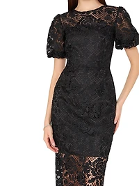 Yasmin Floral Lace Column Maxi Dress
