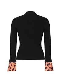 Leopard Rib-Knit Sweater