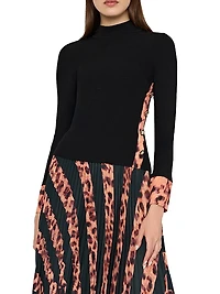 Leopard Rib-Knit Sweater