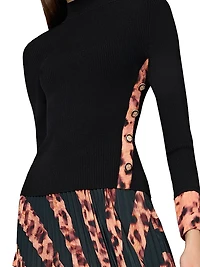 Leopard Rib-Knit Sweater