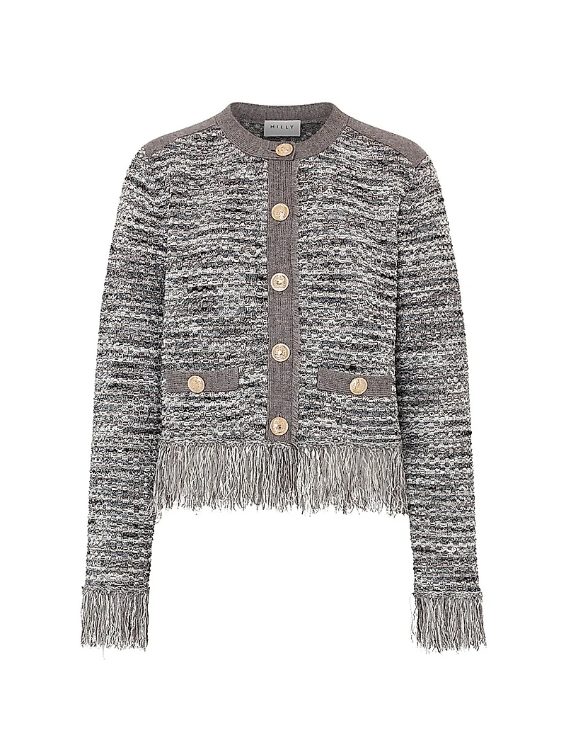 Kaia Textured Fringe Cardigan Jacket