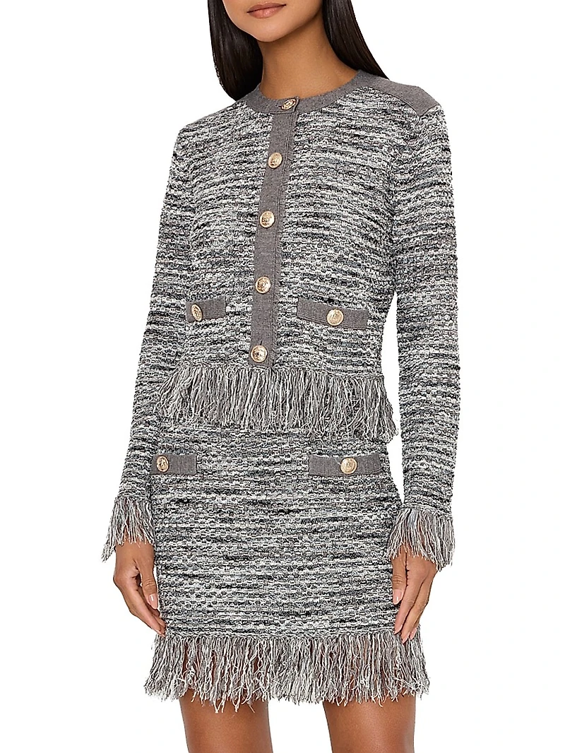 Kaia Textured Fringe Cardigan Jacket