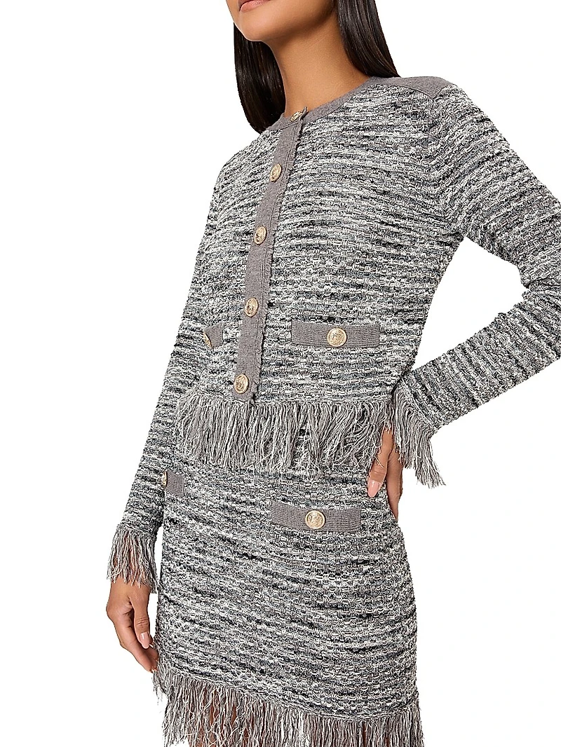 Kaia Textured Fringe Cardigan Jacket