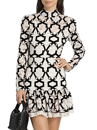 Willa Velvet Flock Lace Minidress