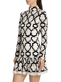 Willa Velvet Flock Lace Minidress