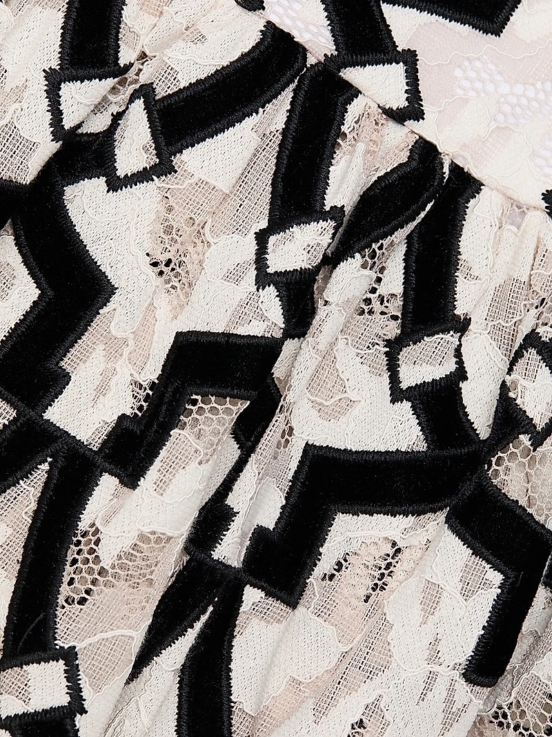 Willa Velvet Flock Lace Minidress