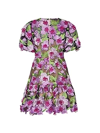 Yasmin Floral-Embroidered Fit & Flare Minidress