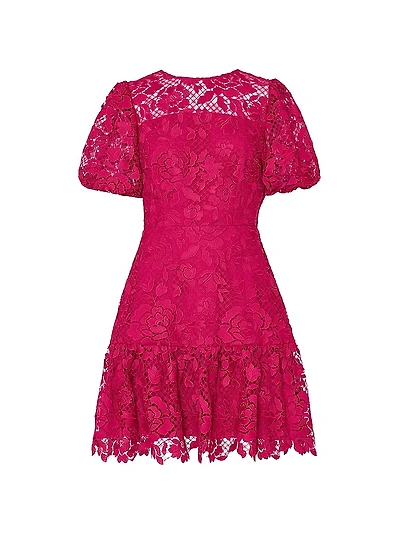 Yasmin Floral Lace Fit & Flare Minidress