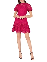 Yasmin Floral Lace Fit & Flare Minidress