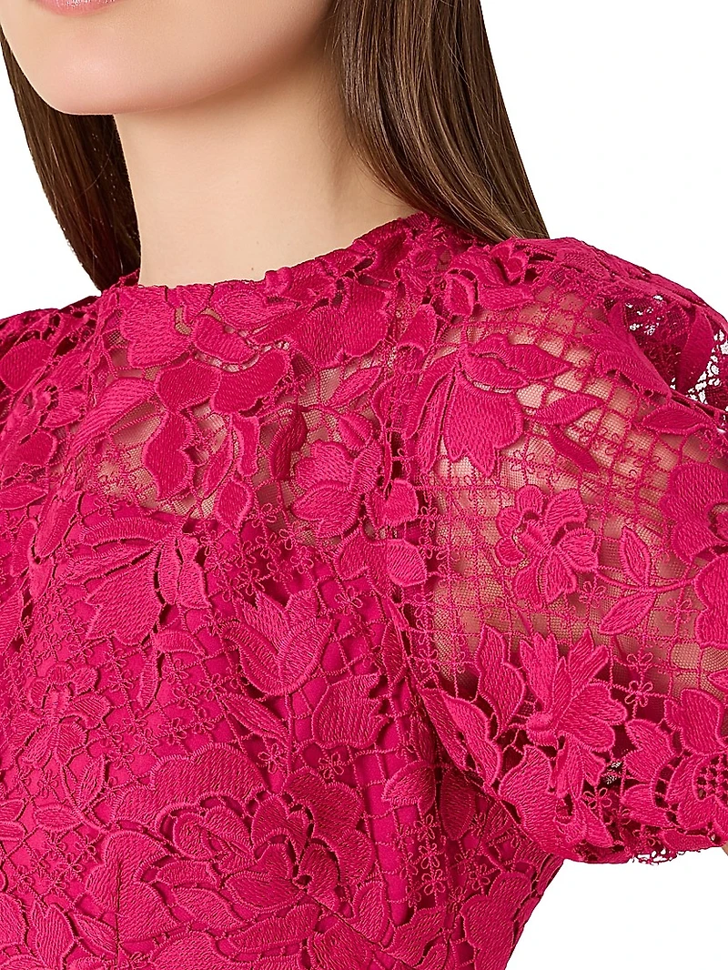 Yasmin Floral Lace Fit & Flare Minidress