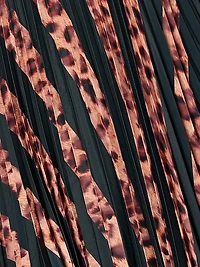 Otha Striped Leopard Pleated Midi-Skirt