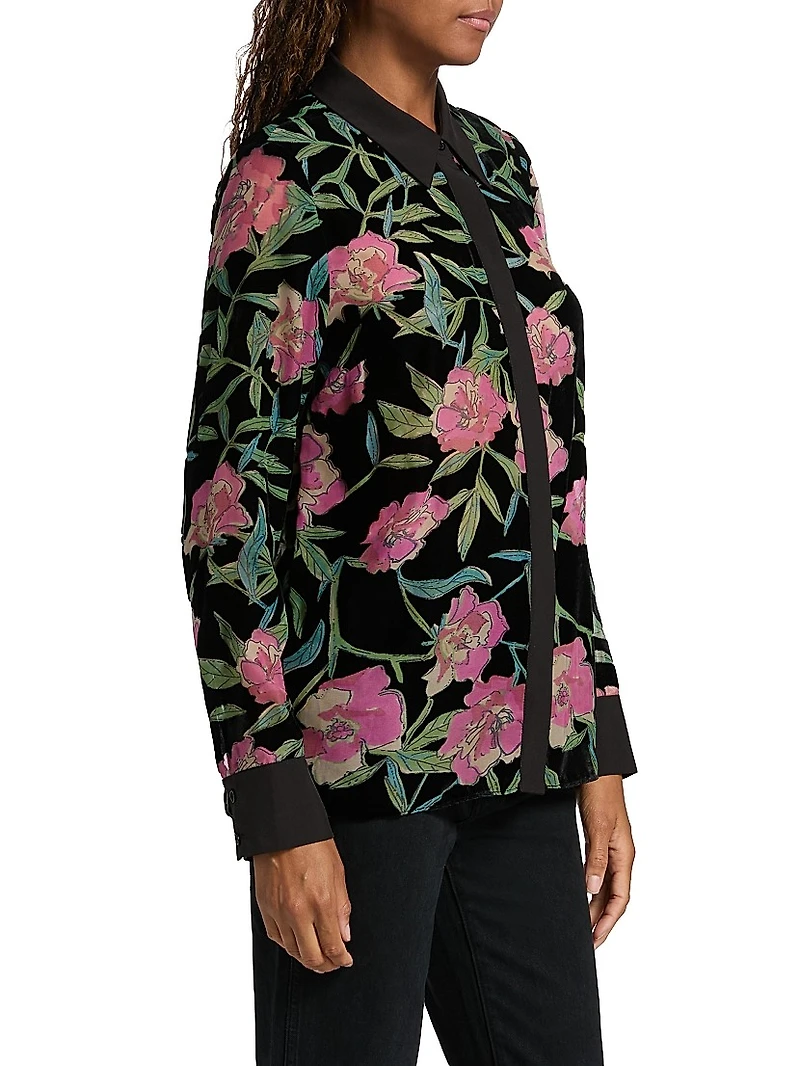 Floral Burnout Velvet Top