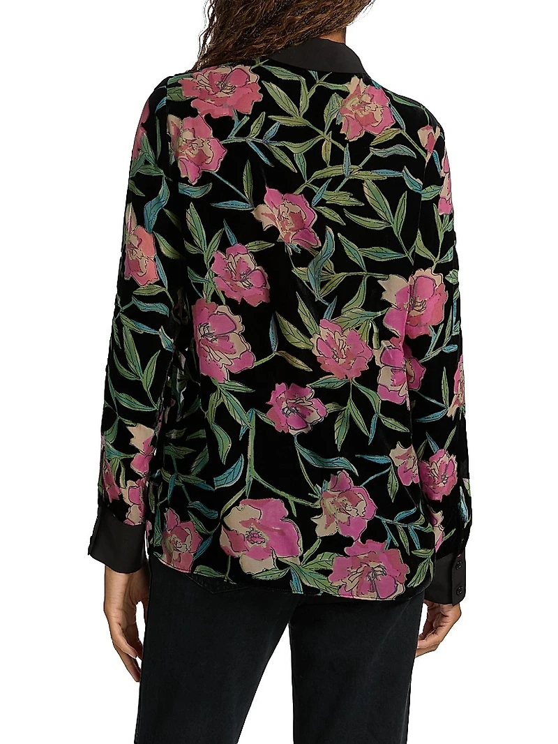 Floral Burnout Velvet Top