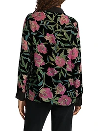Floral Burnout Velvet Top