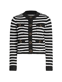 Striped Sequined Cardigan Jacket