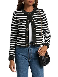 Striped Sequined Cardigan Jacket