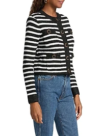Striped Sequined Cardigan Jacket