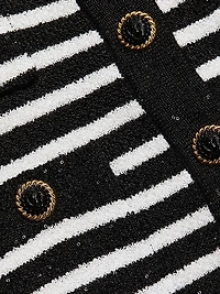 Striped Sequined Cardigan Jacket